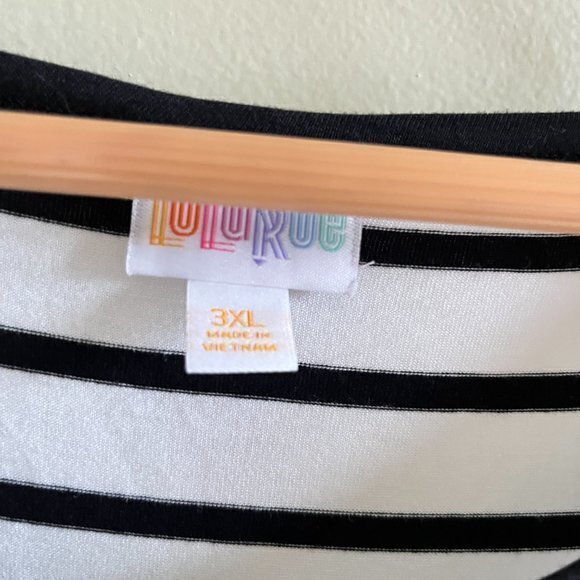 Lularoe Julia White Black Striped Short Sleeve Dress Womens Plus Size 3XL Mixed - Picture 3 of 5